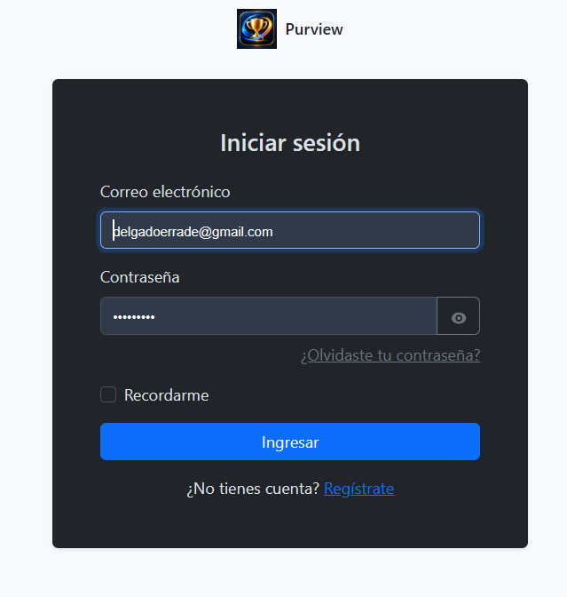 Inicio de sesión con recuperación de contraseña